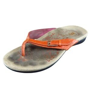 Weil Sz 7.5 M Orange Flip Flop Leather Women Sandals
